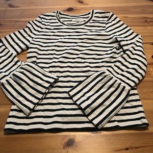 Madewell Striped Bell sleeve top XS